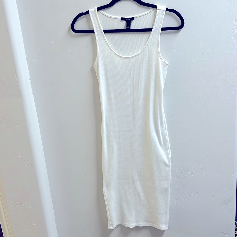 White midi dress, size small, ribbed material.